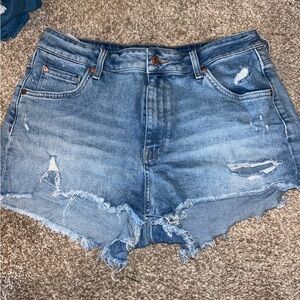 Mavi Light Blue Distressed Jean Shorts